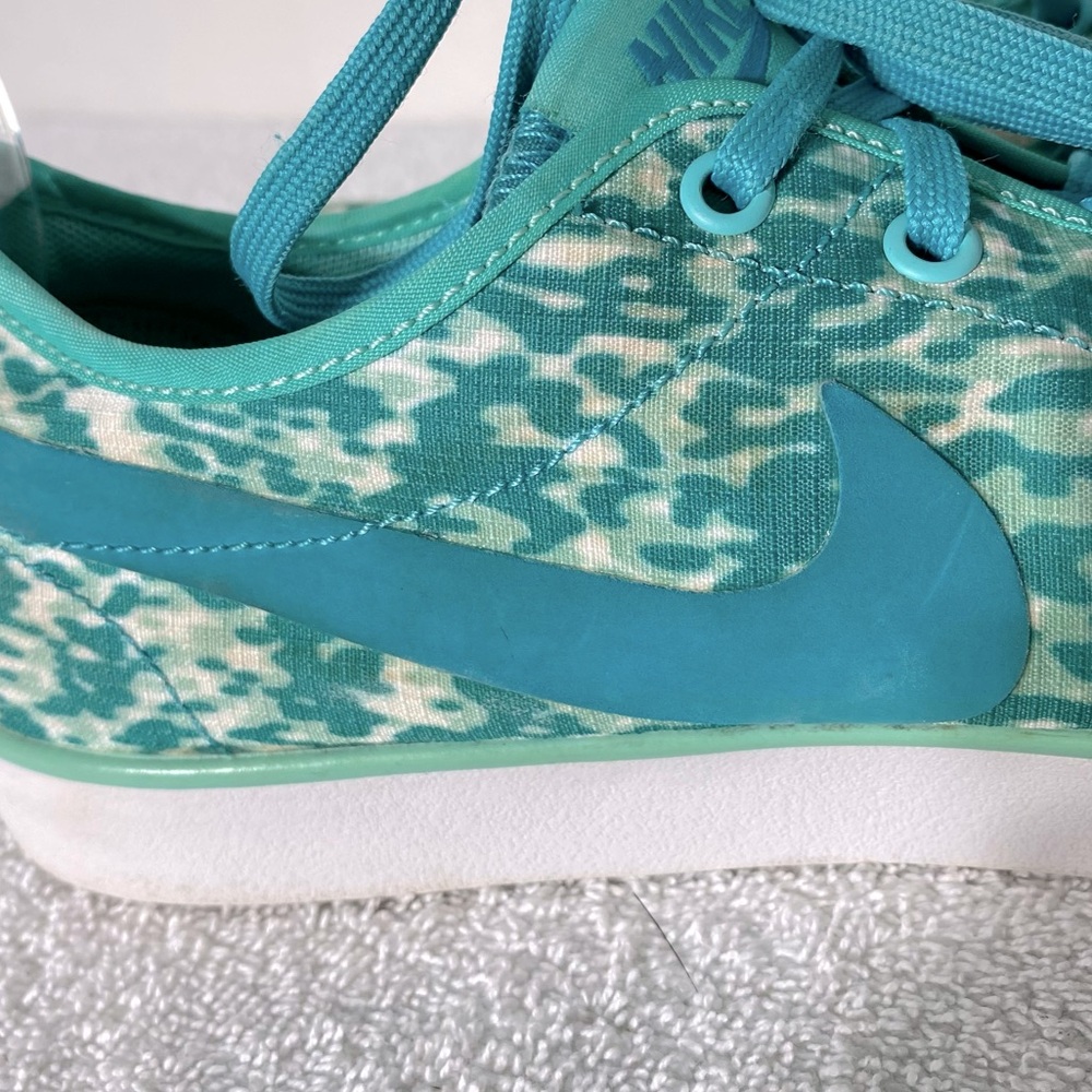 Nike Primo Court Turquoise Animal Print Lace Up Sneakers 9.5 Activewear - Picture 8 of 13